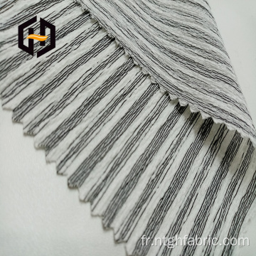 Tissu extensible teint en fil de jersey élastique doux à rayures